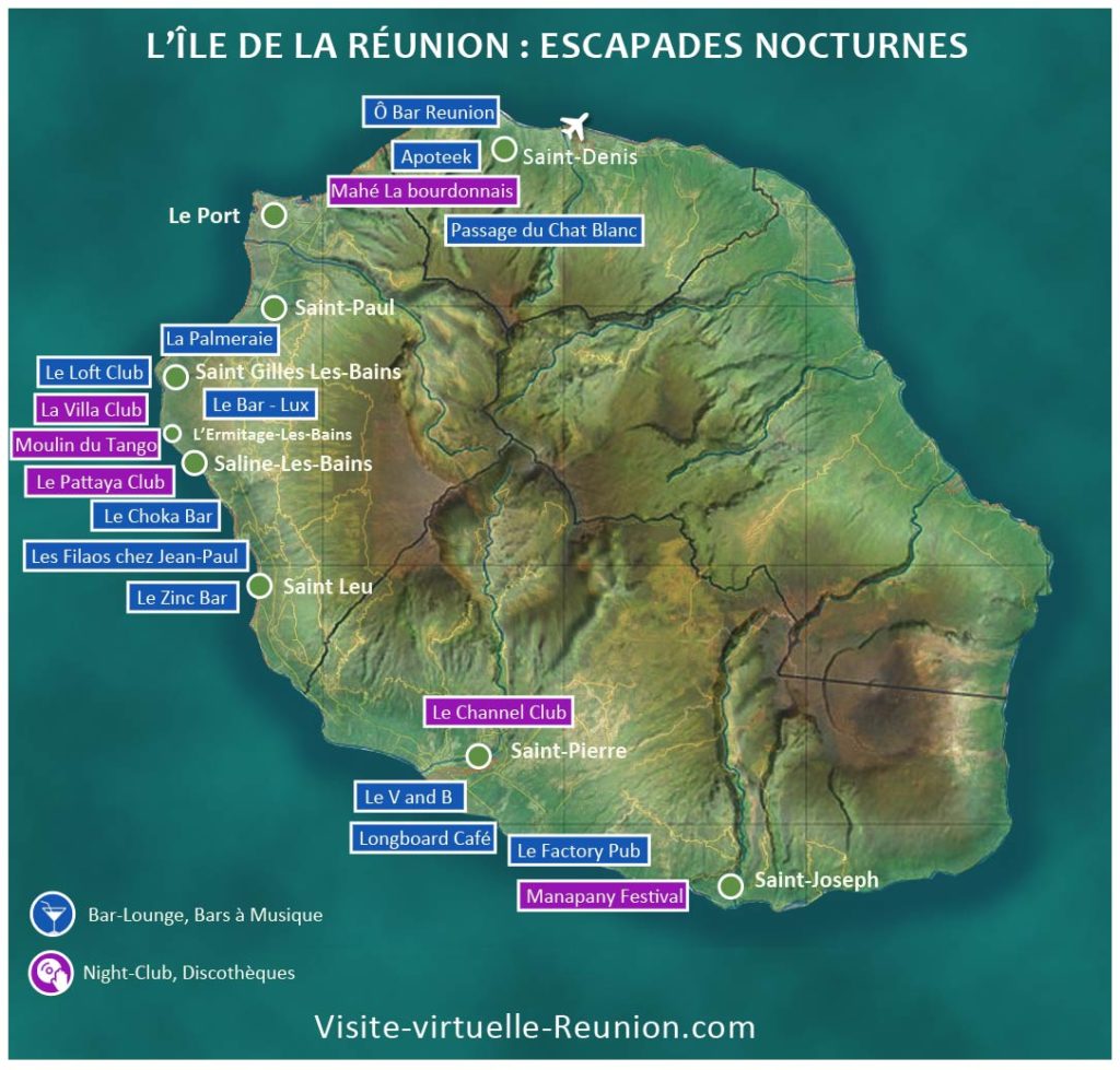 Bar d'ambiance, clubs et discothèques à la Réunion
